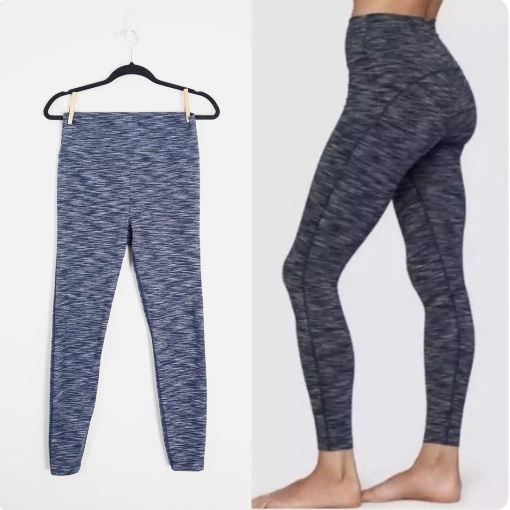 Outdoor Voices Size Medium Free Form Legging Space Dye Navy Blue High Rise
